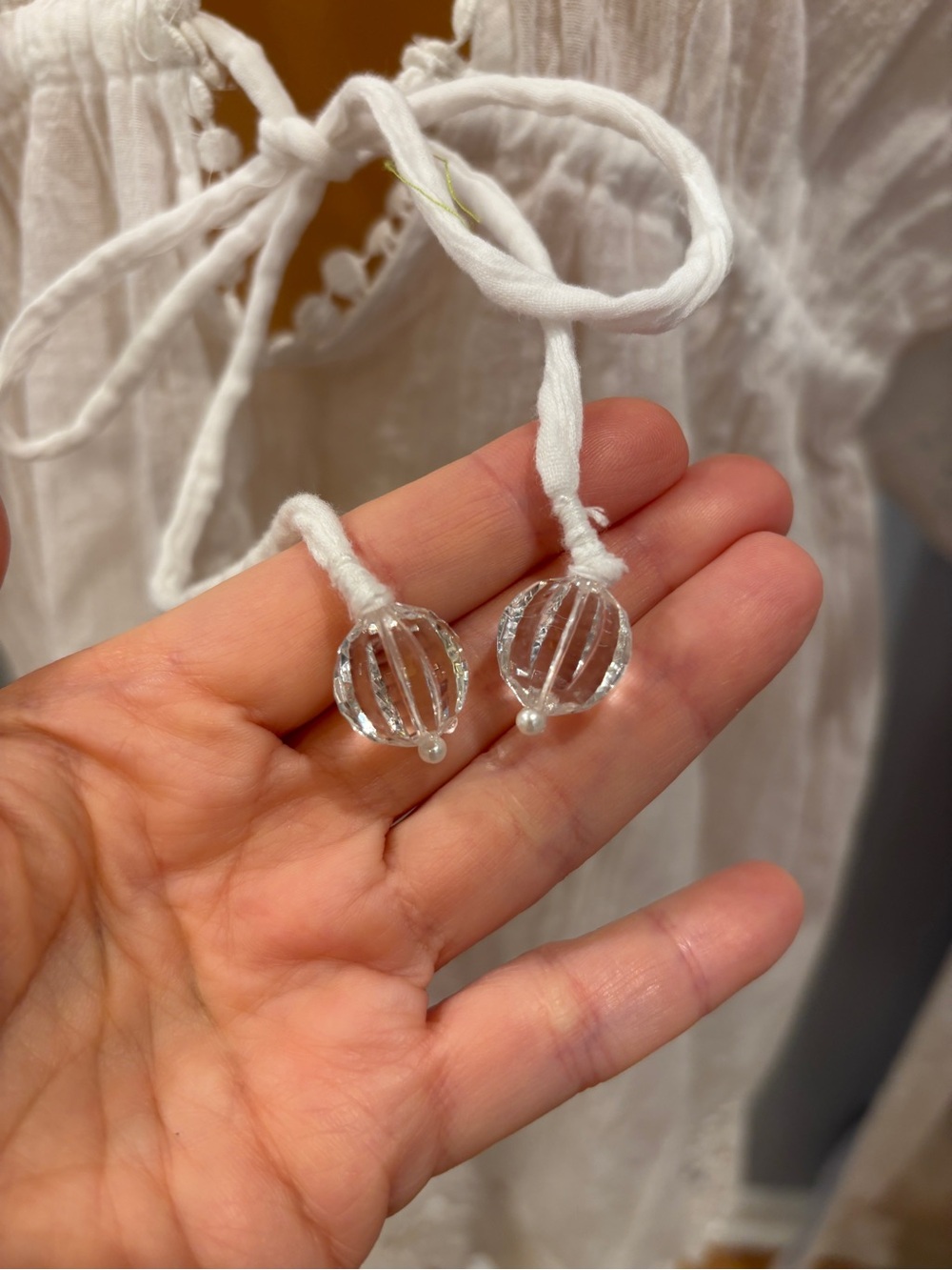 Club Z Collection Lightweight White Gauze Cover-Up with Tie Front - Picture 6 of 9